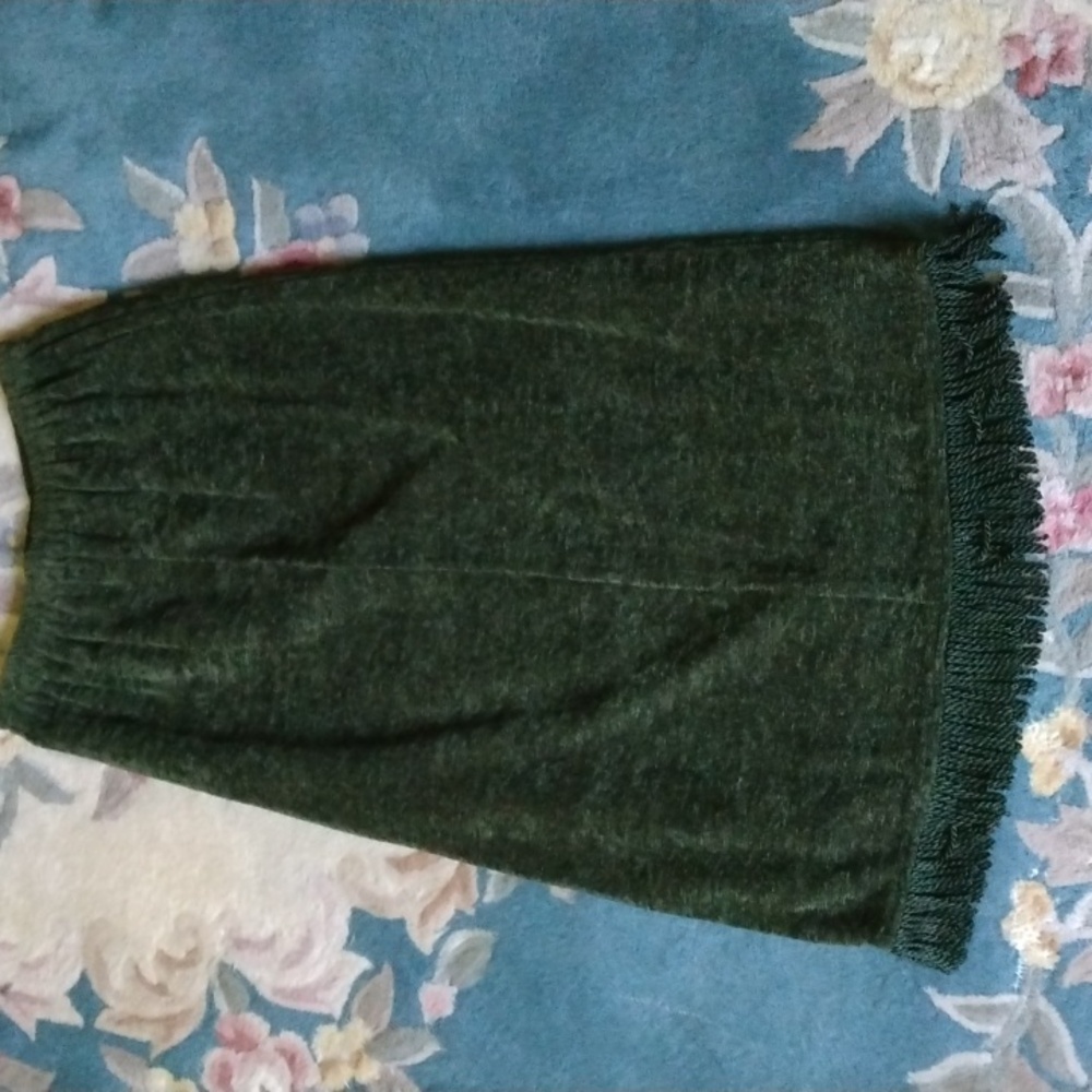INDIGO MOON MAXI BOHO FRINGE ON BOTTOM NWOT GREEN SKIRT